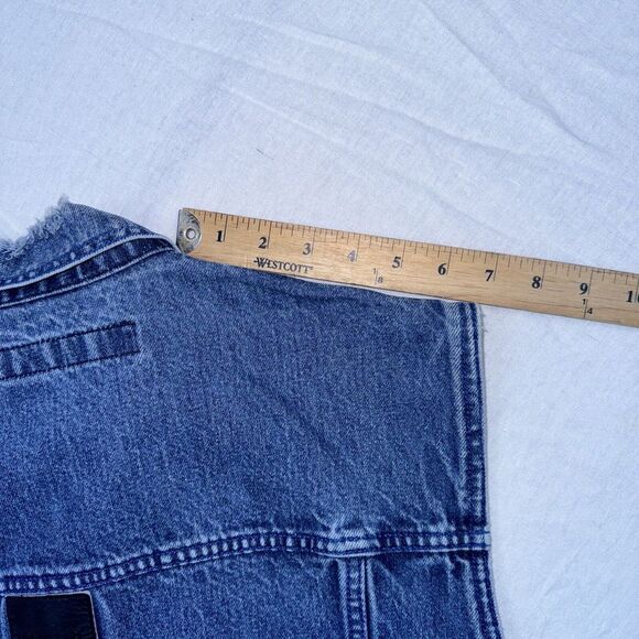 Marithe Francois Girbaud Denim Vest Mens XL Faded Street Grunge Hip Hop,‎ Y2K - Picture 12 of 15